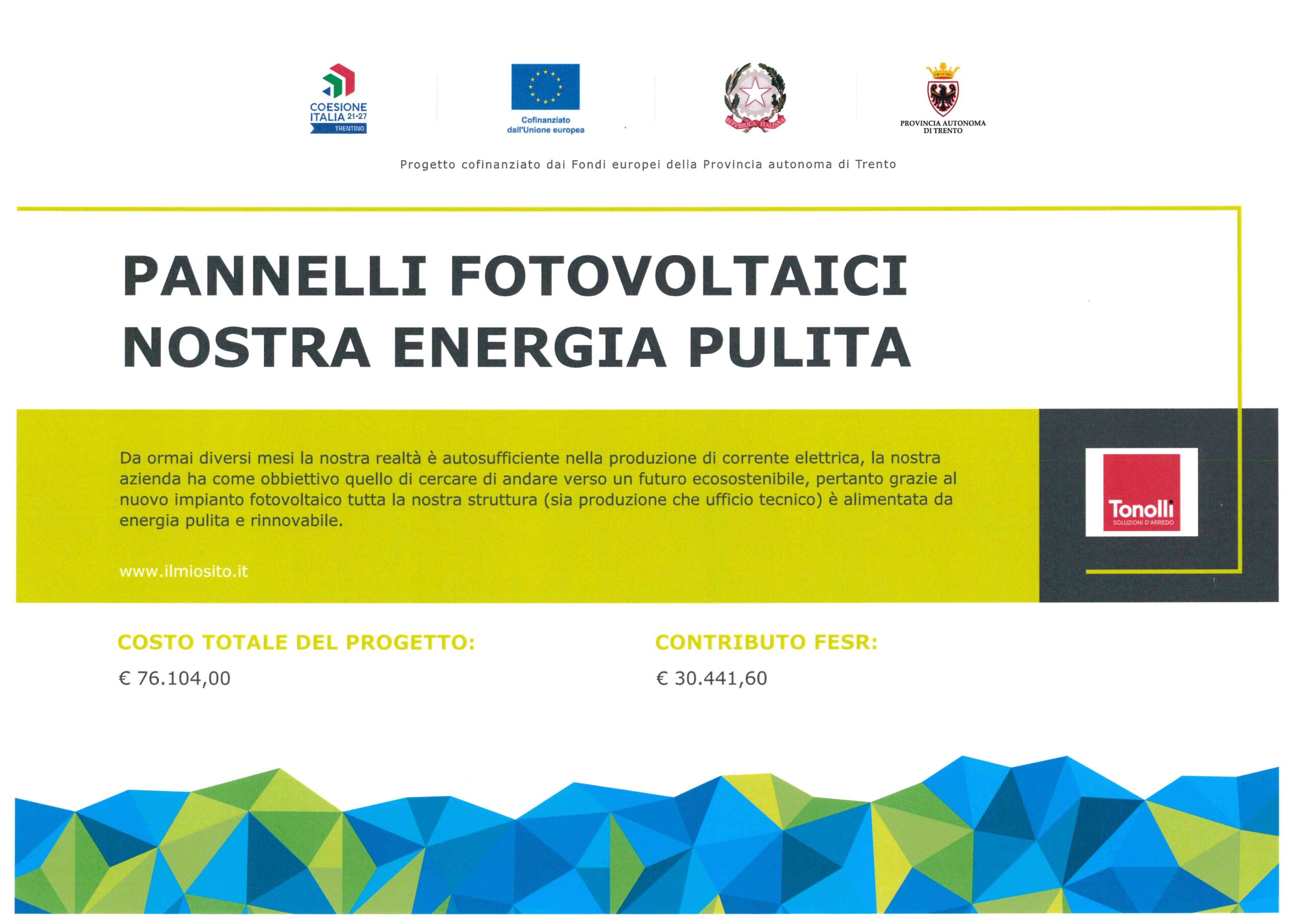 PANNELLI FOTOVOLTAICI – LA NOSTRA ENERGIA PULITA